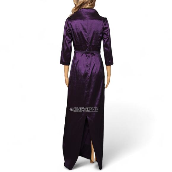 Eliza J Purple Taffeta Evening Gown Dress 6 Formal Wedding Guest Mother of Bride - Picture 8 of 12